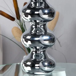 Tischleuchte 50cm Modern Design edel Schwarz Chrom