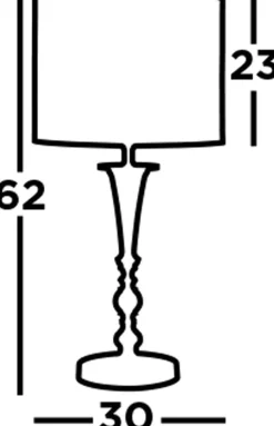 Tischleuchte E27 62 cm Ø 30 cm in Messing Antik Natur