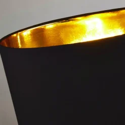 Tischleuchte E27 58,5 cm hoch in Schwarz Gold Kupfer