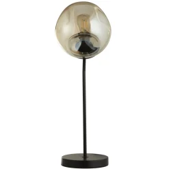 Tischleuchte E27 57 cm Schwarz Champagner Glas Metall