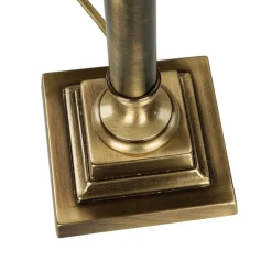 Tischleuchte echtes Messing Stoff Abat