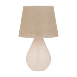 Tischleuchte Glas Jute 67 cm hoch Ecru Braun E27 RIKA