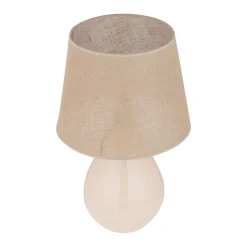 Tischleuchte Glas Jute 67 cm hoch Ecru Braun E27 RIKA