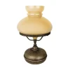 Tischleuchte Glas Messing H: 36,5 cm E27 in Bronze Antik Creme
