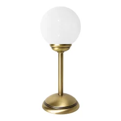 Tischleuchte Glas Messing H: 31 cm Kugelschirm E14 klein