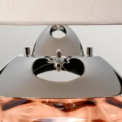 Tischleuchte Glas Stoff beleuchteter Fuß LED GU10 71,5 cm E27