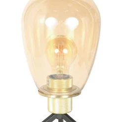 Tischleuchte Glasschirm in Messing E27 28 cm stilvoll