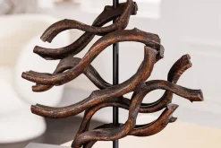 Tischleuchte Holz Stoff Kautschuk 57 cm E27 blendarm