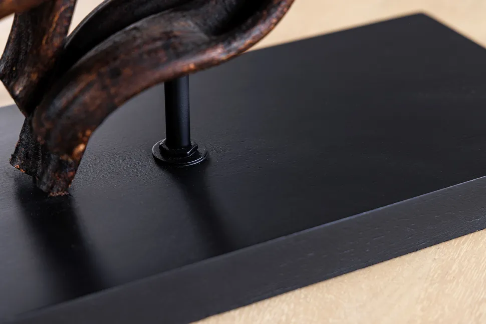 Tischleuchte Holz Stoff Kautschuk 57 cm E27 blendarm