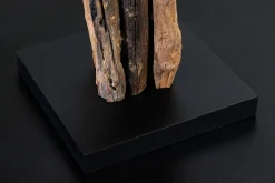 Tischleuchte Holz Stoff Weiß 58 cm groß E27 blendarm