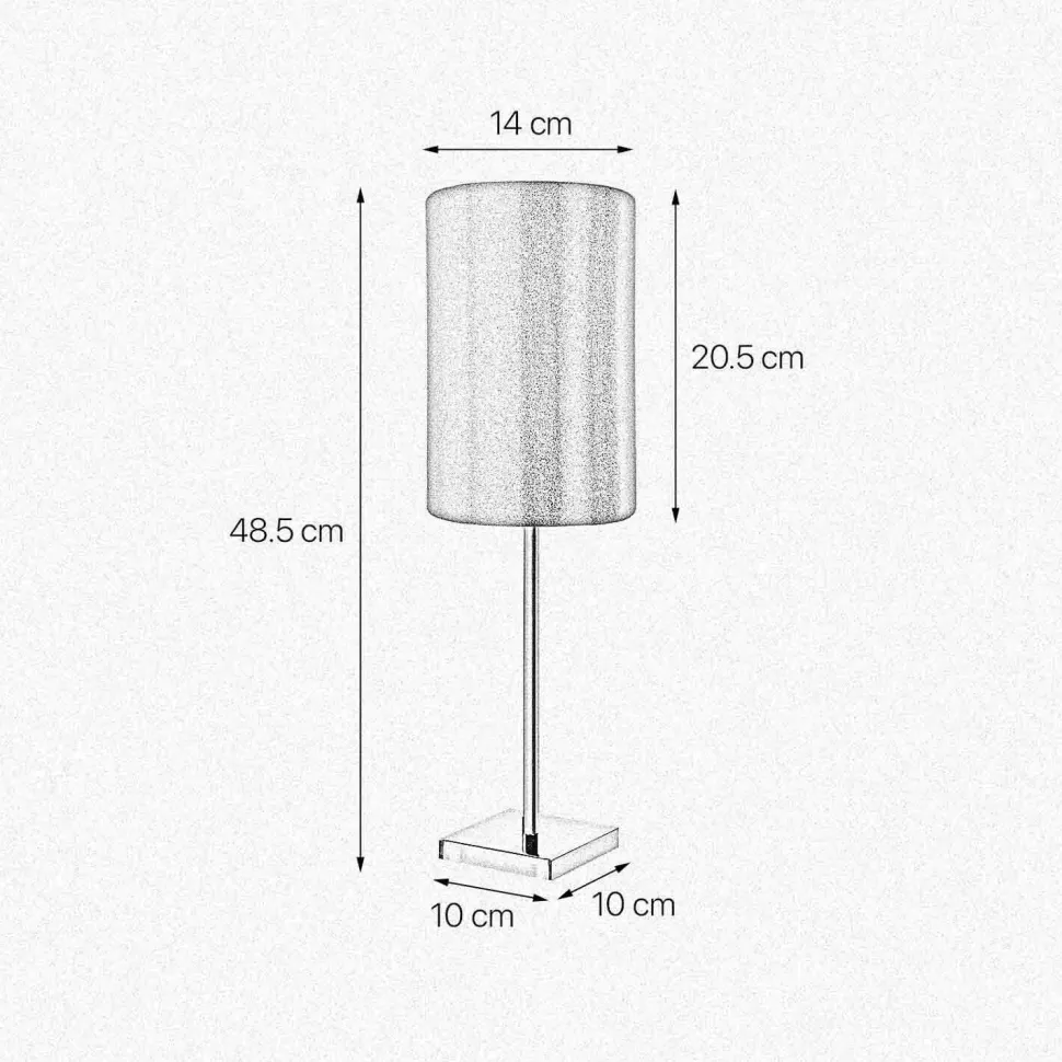 Tischleuchte in Bronze hell Braun E27 48,5 cm Messing Stoff