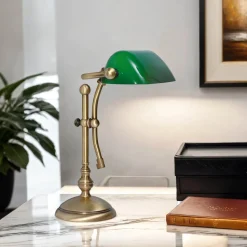 Tischleuchte in Bronze Hell aus echtem Messing