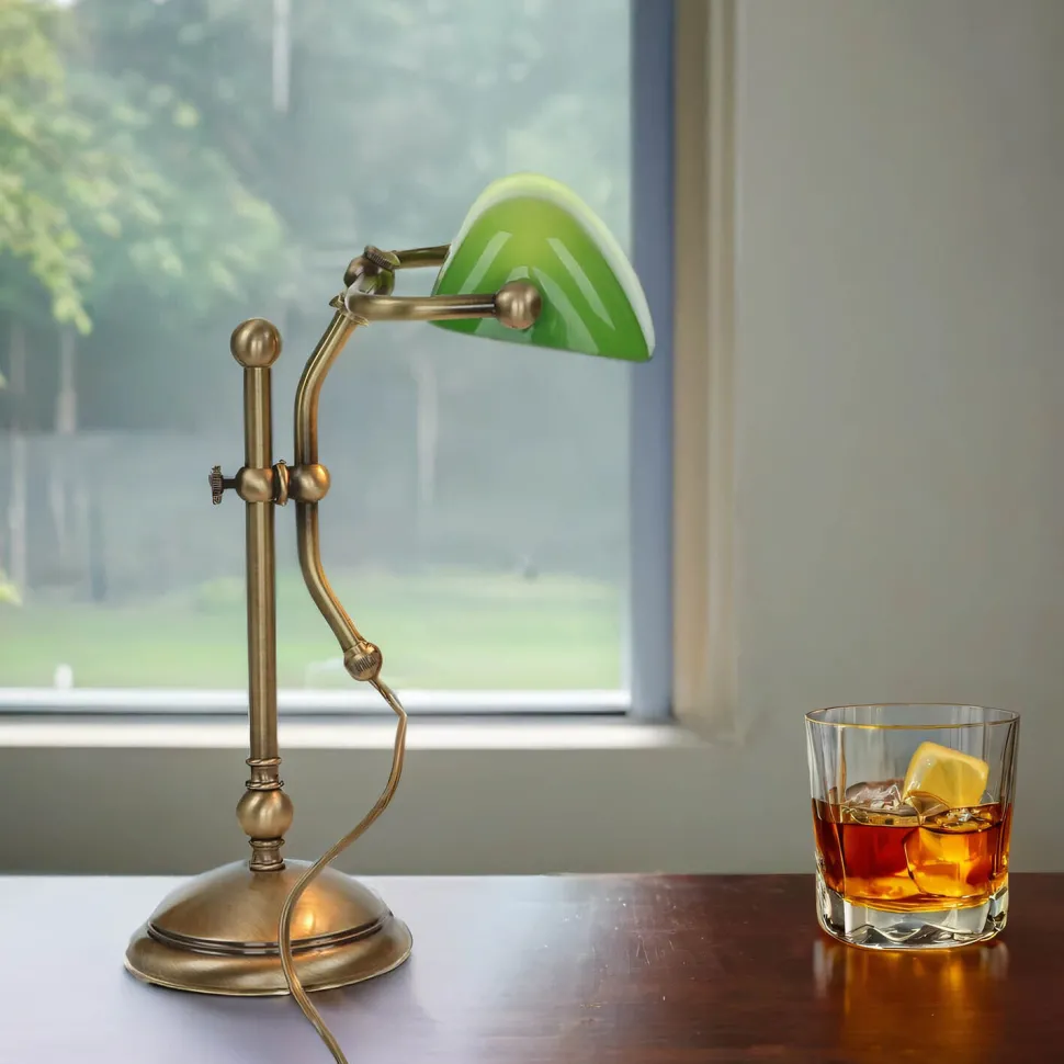 Tischleuchte in Bronze Hell aus echtem Messing