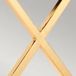 Tischleuchte in Gold Elfenbein E27 68 cm Stoff Metall