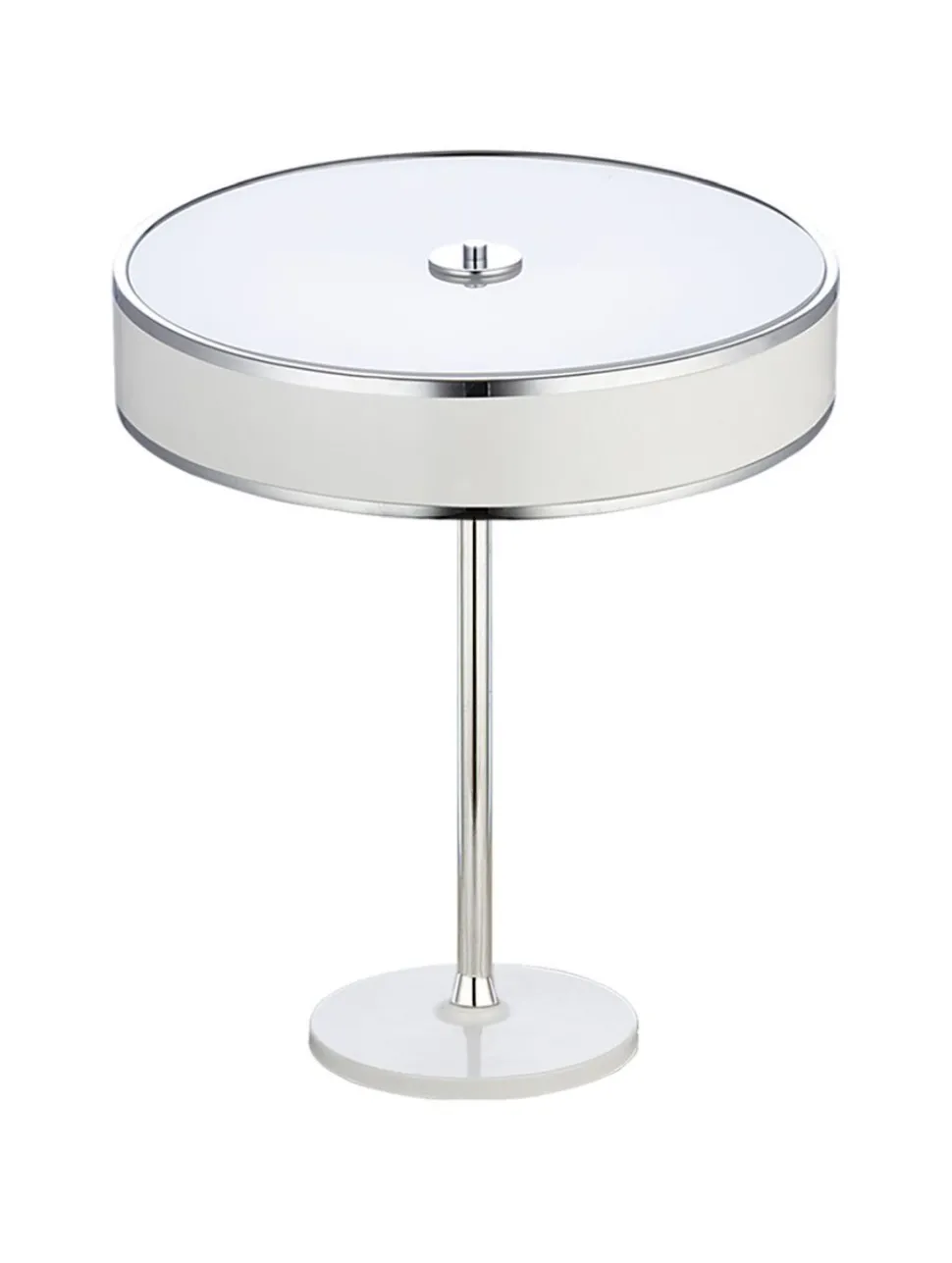 Tischleuchte in Weiß Chrom 47cm LORSAN Nachttisch