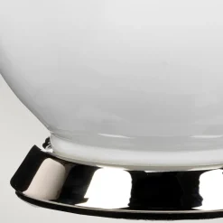 Tischleuchte Keramik Stoff E27 64 cm hoch Weiß Blau