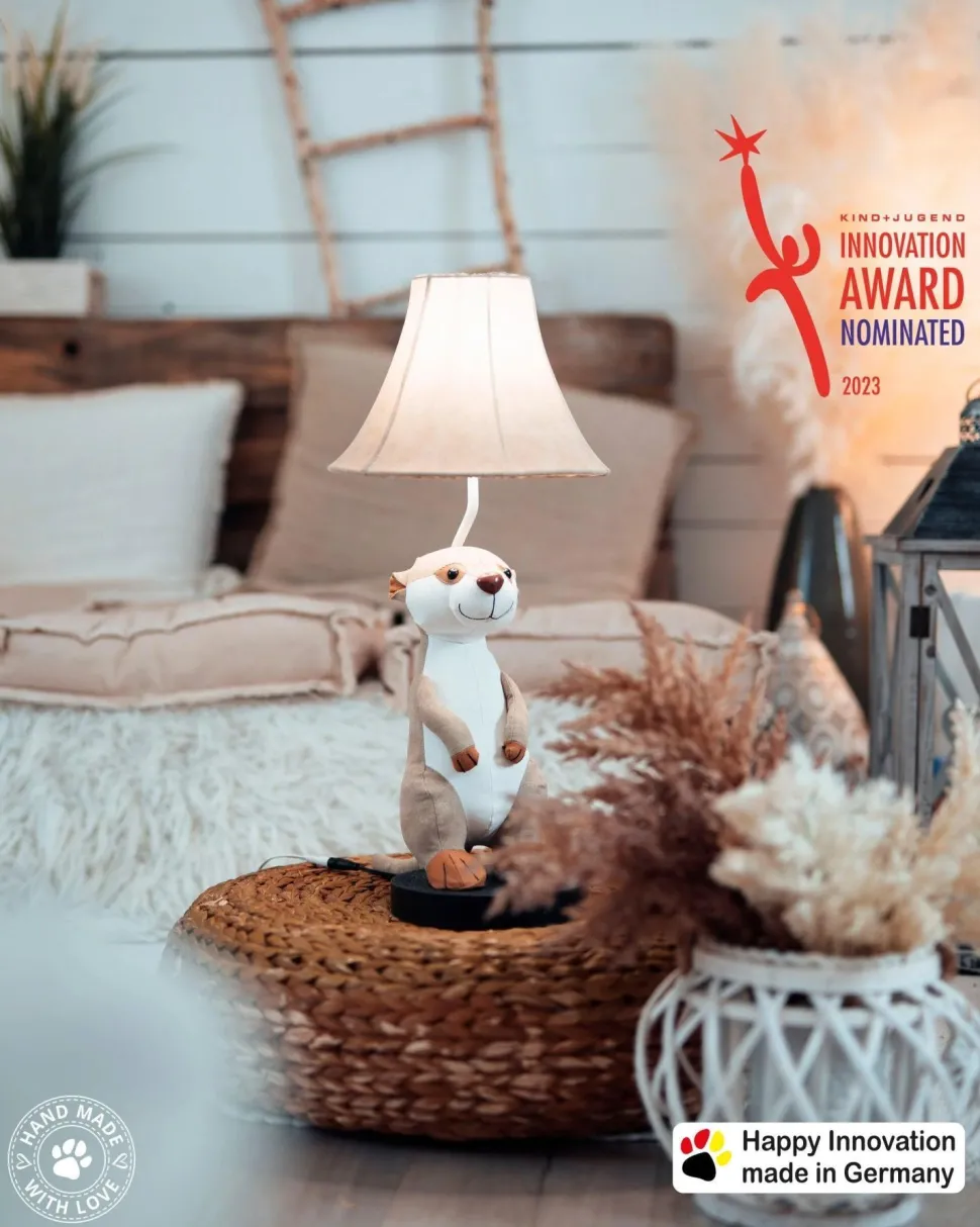 Tischleuchte Kinderzimmer 58 cm hoch Erdmännchen LED