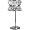 Tischleuchte Kristall Chrom Klar 42,5 cm Jugendstil 2x G9