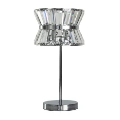Tischleuchte Kristall Chrom Klar 42,5 cm Jugendstil 2x G9