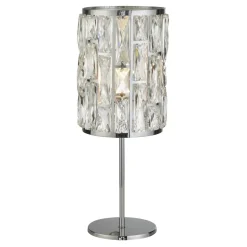 Tischleuchte Kristall Metall 47 cm D: 19,5 cm Chrom Klar