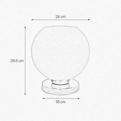 Tischleuchte Kugel E27 H: 26,5 cm Glas Messing in Weiß Bronze