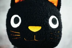 Tischleuchte LED Katze 51 cm Schwarz Weiß flauschig