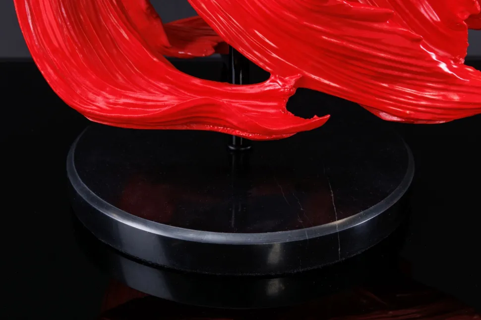 Tischleuchte Marmor Stoff Rot Schwarz 64 cm gemütlich