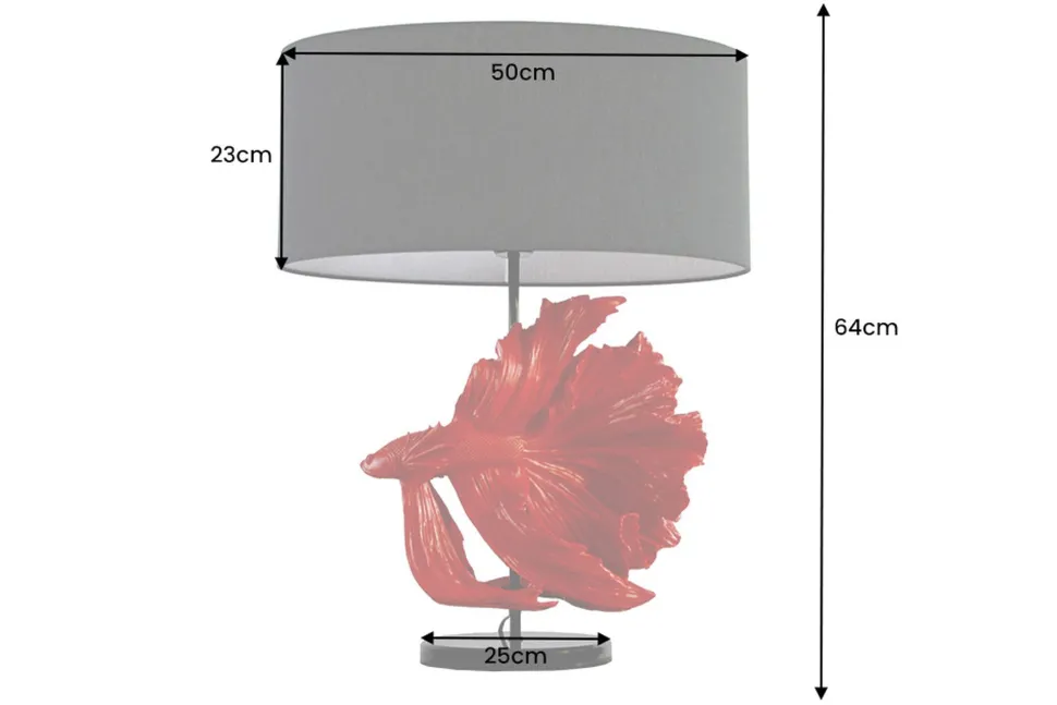 Tischleuchte Marmor Stoff Rot Schwarz 64 cm gemütlich