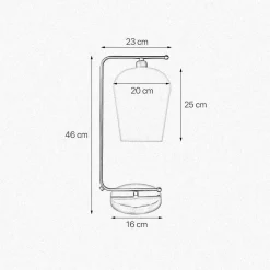 Tischleuchte Messing Glas 46 cm E27 in Bronze hell Weiß