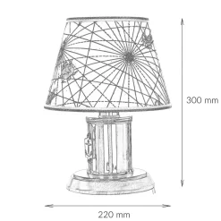 Tischleuchte Messing Maritim H:30cm extravagant