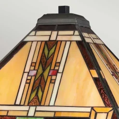 Tischleuchte Metall Glas 63,1 cm Tiffany Stil Zugschalter