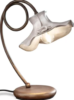 Tischleuchte Metall Keramik 20 cm breit 35 cm hoch E14