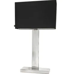 Tischleuchte Schwarz Chrom 69,5 cm hoch Metall Stoff E27