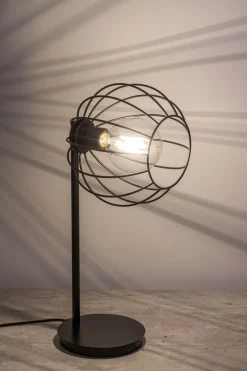 Tischleuchte Schwarz Metall 48 cm E27 Retro Design