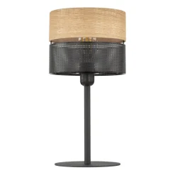 Tischleuchte Schwarz Natur E27 40 cm Modern CANTU