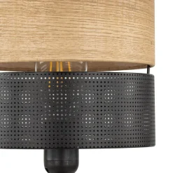 Tischleuchte Schwarz Natur E27 40 cm Modern CANTU