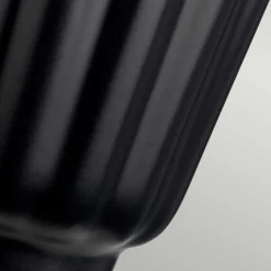 Tischleuchte Schwarz Silber 56,2 cm hoch E27 Keramik Stoff