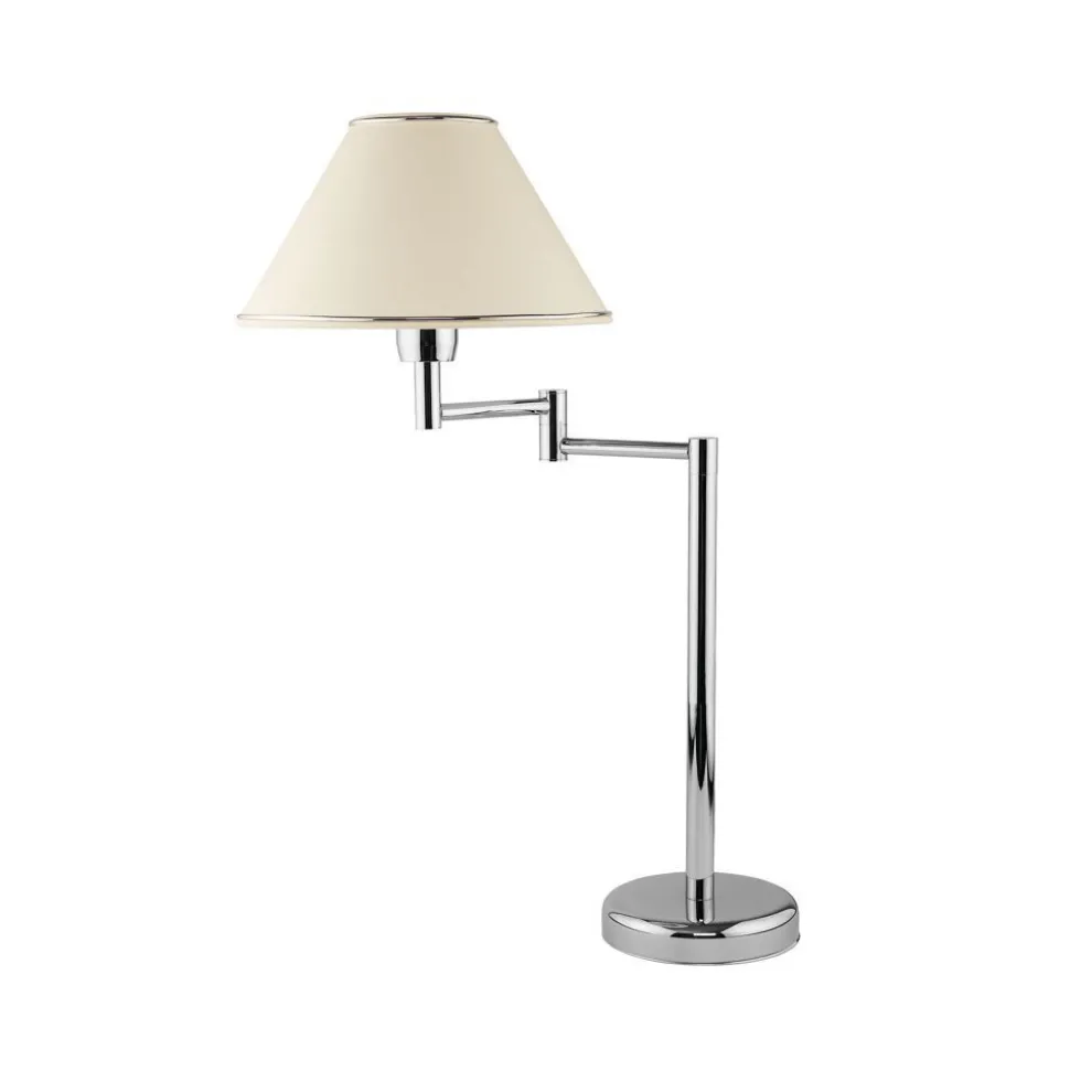 Tischleuchte SELUSSA Chrom Weiß verstellbar Lampe