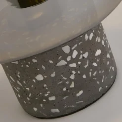 Tischleuchte Tischlampe klein Beton mit Terrazzo Effekt