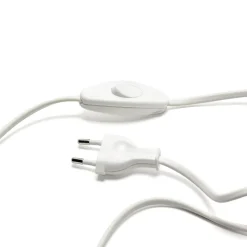 Tischleuchte Weiß 34 cm E27 Stoff Metall