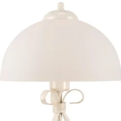 Tischleuchte Weiß 43cm Metall rund Rustikal LIRLIN