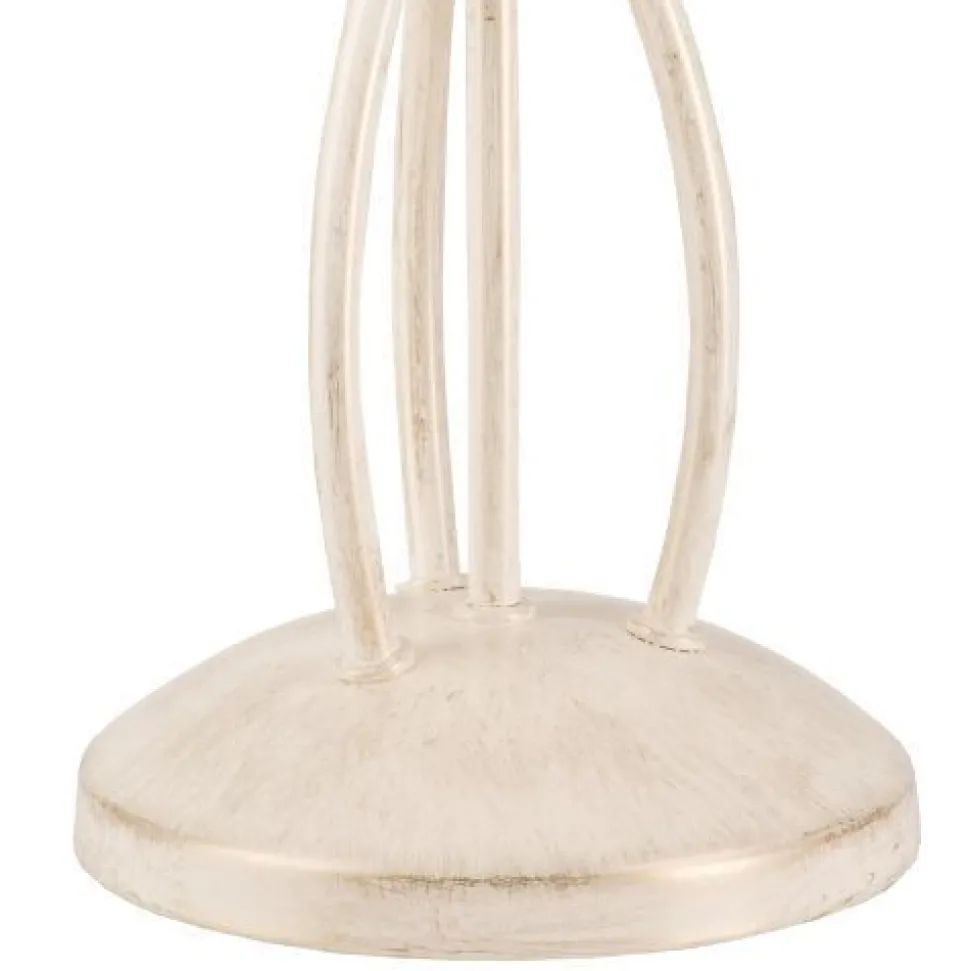 Tischleuchte Weiß 43cm Metall rund Rustikal LIRLIN