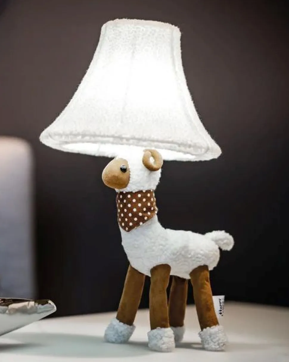 Tischleuchte Weiß Schaf 48 cm inkl. LED Kinderzimmer