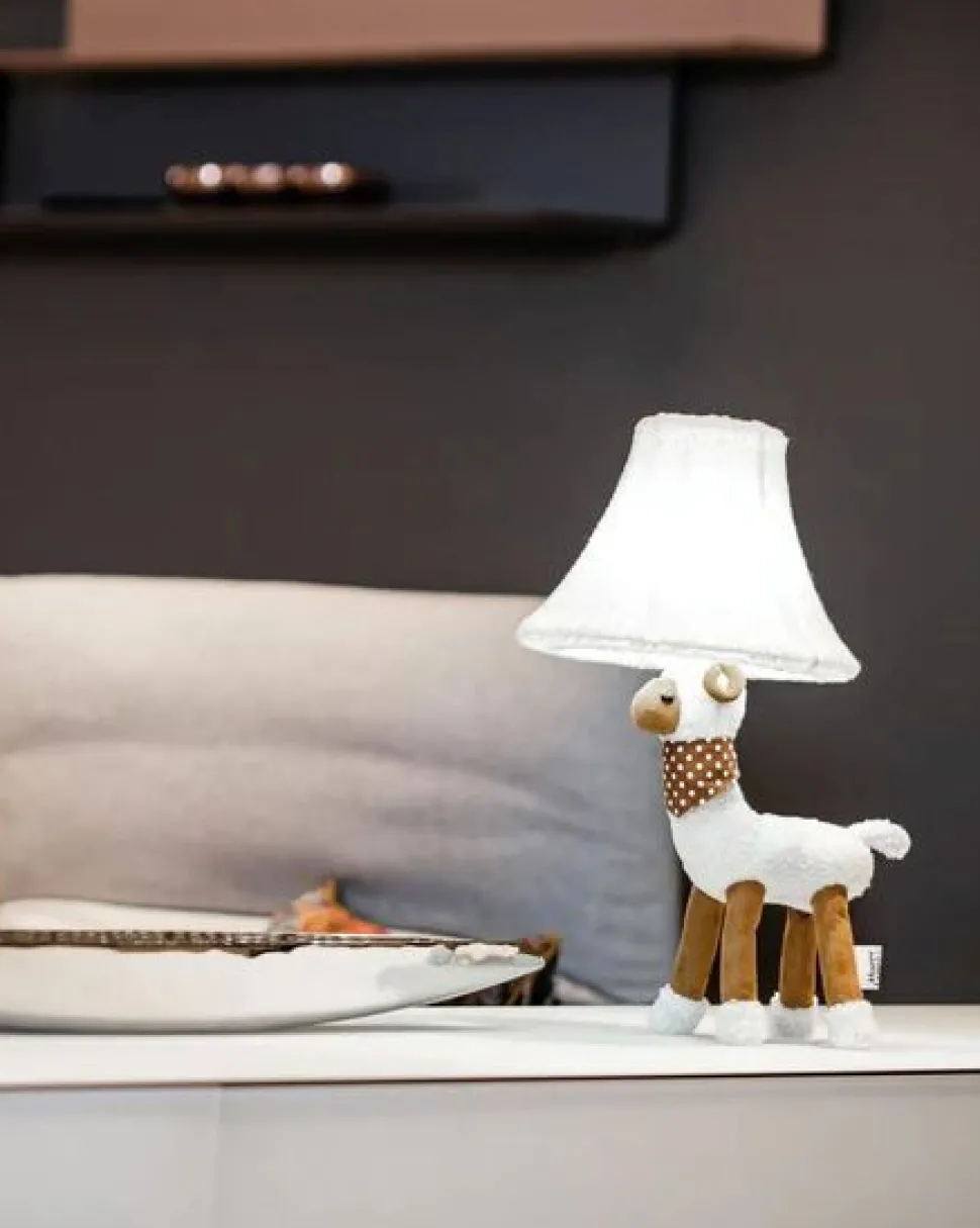 Tischleuchte Weiß Schaf 48 cm inkl. LED Kinderzimmer