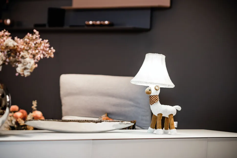Tischleuchte Weiß Schaf 48 cm inkl. LED Kinderzimmer