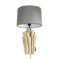 Treibholz Wandleuchte Stoffschirm Handarbeit Wohnzimmer