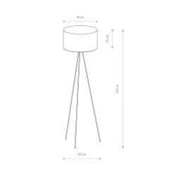 Tripod Stehleuchte Weiß E27 156 cm Metall Stoff