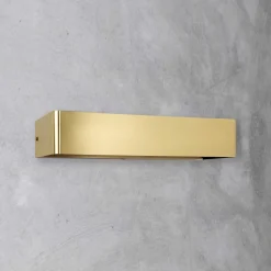 Up Down Wandlampe Messing B: 32 cm in Bronze hell 2x E14