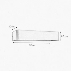 Up Down Wandlampe Messing B: 32 cm in Bronze hell 2x E14