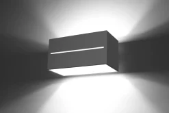 Up Down Wandleuchte Grau Aluminium eckig Modern